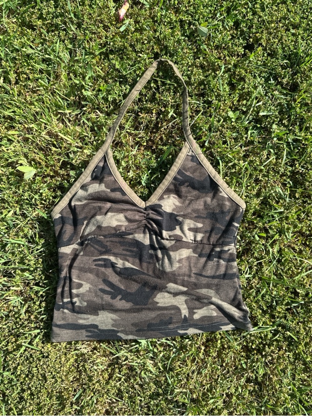 Green Camo Halter Camisole